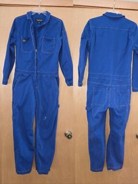 Wildfang The Essential Long Sleeve Coverall Jumpsuit Cobalt Blue Small